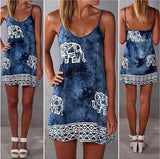 Blue Tie Dye Elephant Dress